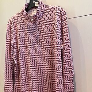 DAILY SPORTS  LONG SLEEVE  1/4 ZIP TOP  XL PINK ORANGE BLACK